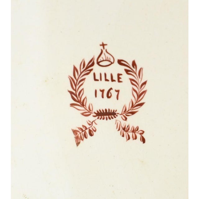 Girandole Painted Lille Porcelain Candelabra Plates, Set of 2 For Sale - Image 14 of 15