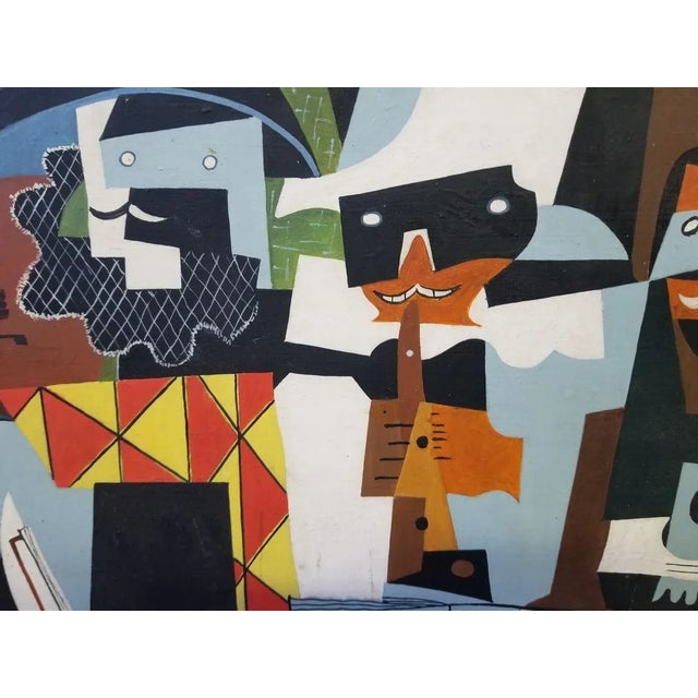 Bert, Cubist Musicians with Masks, 1964, Panel Painting For Sale - Image 11 of 14
