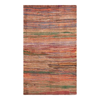Nazmiyal Collection Rust Vintage Moroccan Tribal Flatwoven Rug For Sale