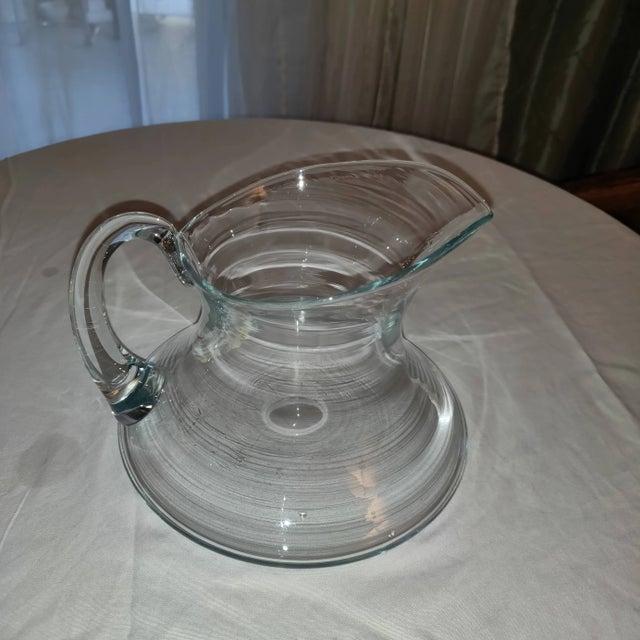 1970's Contemporary Hand Blown Glass Pitcher For Sale In Palm Springs - Image 6 of 9