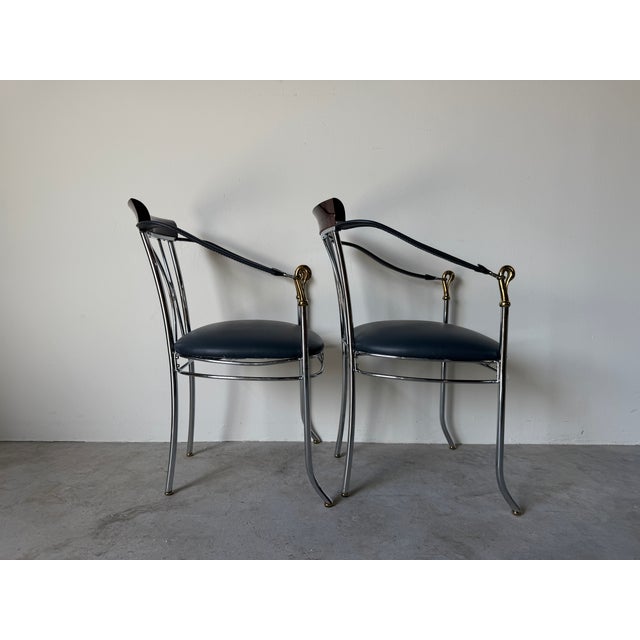 Hollywood Regency Vintage Spanish Manuel Vidal Grau “Swan” Dining Armchairs – Pair For Sale - Image 3 of 17