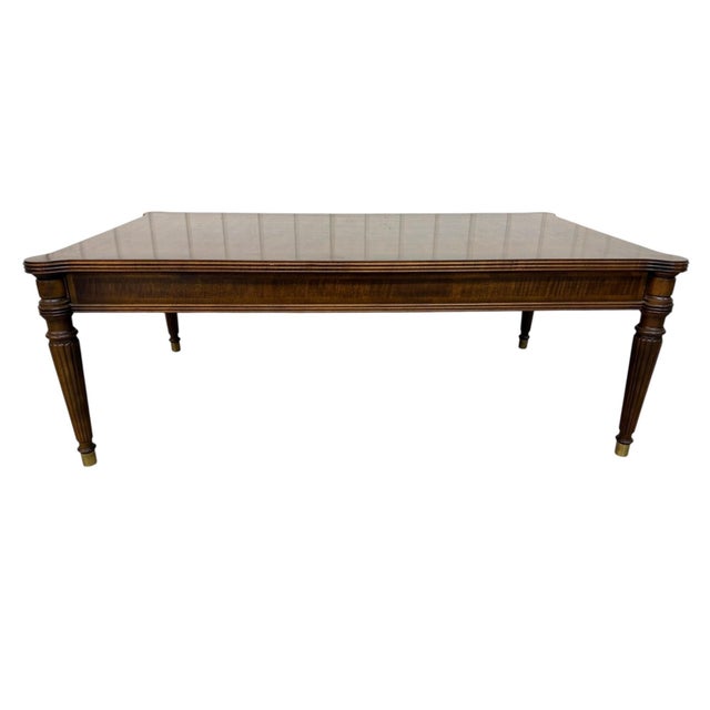 French Vintage Henredon Mahogany Coffee Table For Sale - Image 3 of 7