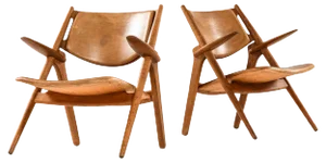 Set of Model Ch-28 Easy Chairs by Hans Wegner for Carl Hansen & Son, Denmark