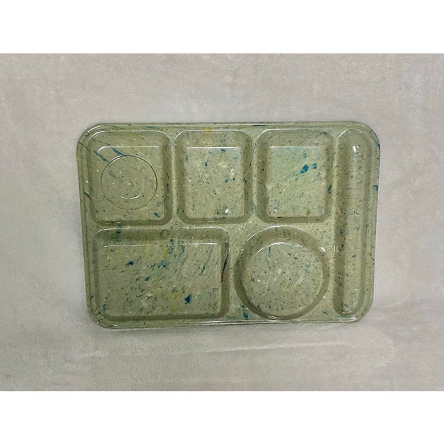 Plastic Vintage Texas Ware Dallas Green Confetti Melamine Plastic Divided Tray - Set of 2 For Sale - Image 7 of 10