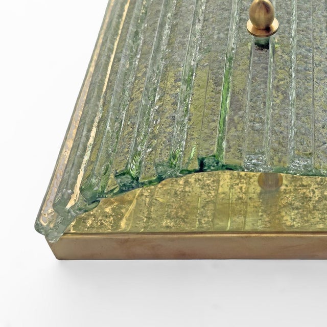 Gold Modern Brass and Murano Glass Grit Sconces, 2000, Set of 2 For Sale - Image 8 of 11