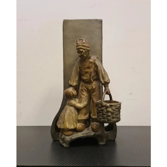 Sculpture Vase in Painted Terracotta, 1920s For Sale - Image 11 of 11