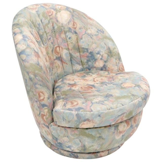 Thayer Coggin Swivel Scallop Shape Back Tilt Rocking Lounge Chair For Sale - Image 9 of 9