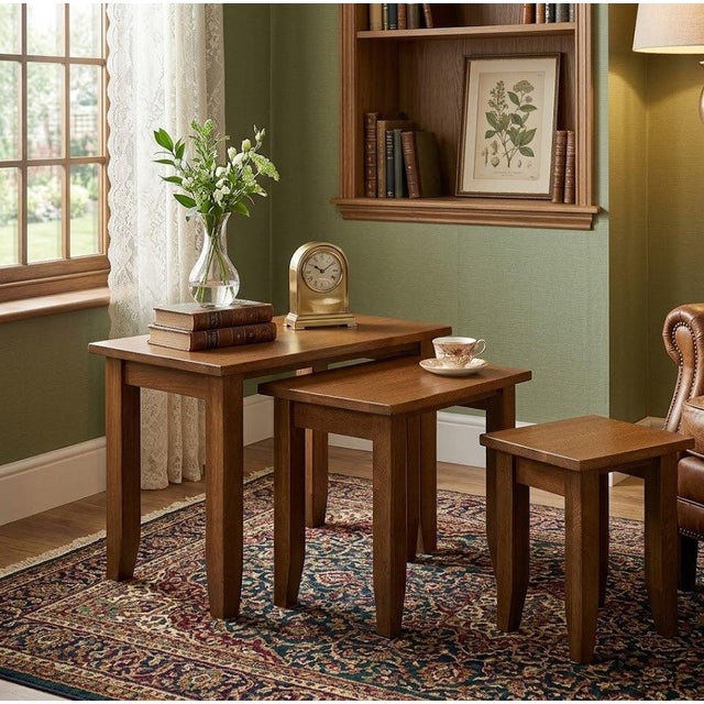 Mission Oak Nesting Tables - Set of 3 - Micheal Cherry For Sale - Image 10 of 10