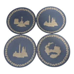 Four Wedgwood Jasperware Christmas Plates