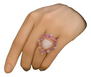 Late 20th Century Bochic "Orient" Vintage Diamond, Tanzanite & Sapphire Ring Set 18K Gold & Silver, Size 12