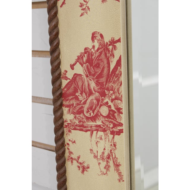 Chintz Crackle Painted Red and Cream Wall Mirror For Sale - Image 11 of 13