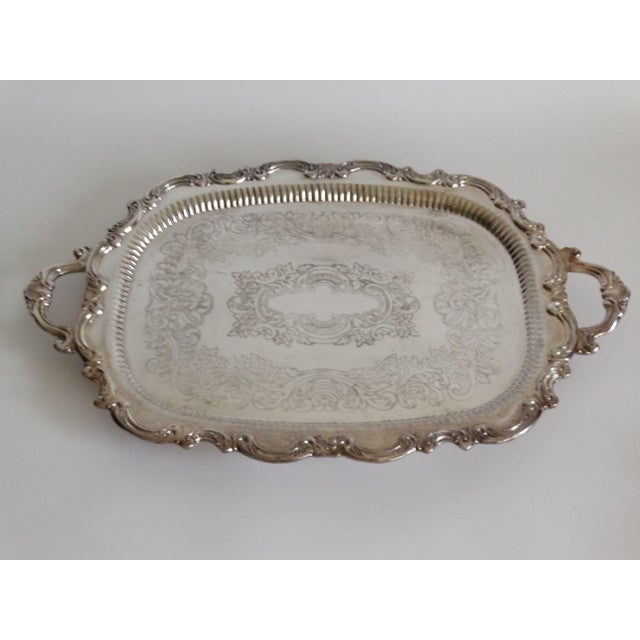Large Silver Plate Serving Tray, 26" Chairish