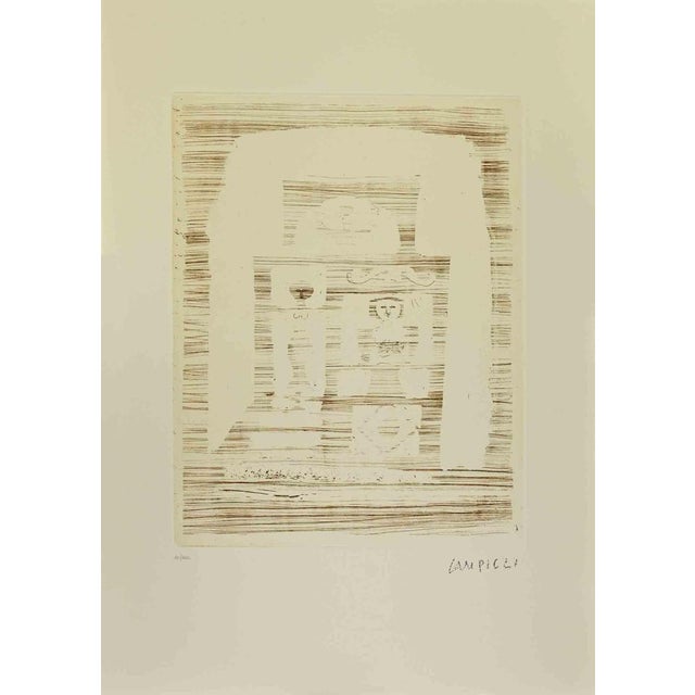 Modern M. Campigli, The Women's House, Etching, 1970s For Sale - Image 3 of 3