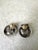 Vintage Sterling Silver and Onyx Earrings, Pair For Sale - Image 4 of 4