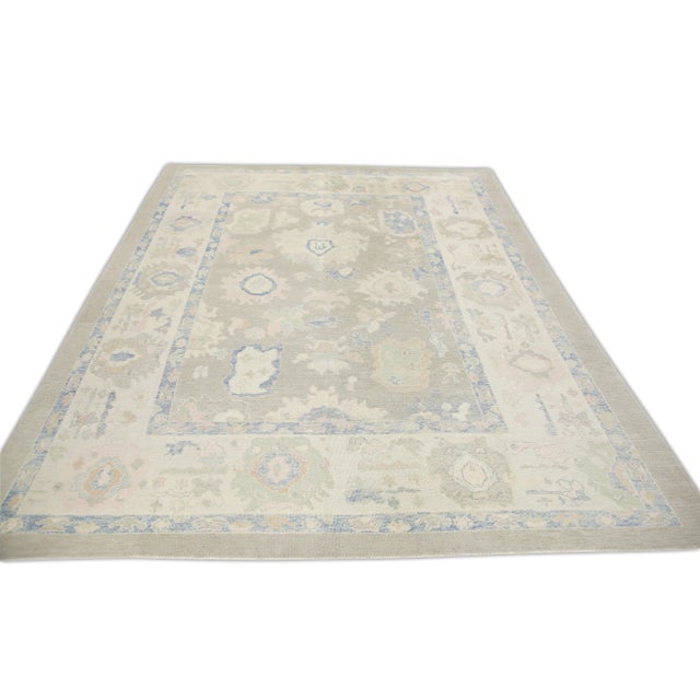 Modern Turkish Oushak Rug 8'11" x 11'6" For Sale In Houston - Image 6 of 7
