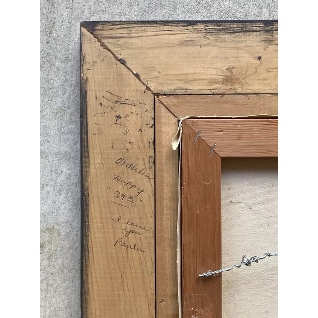 1950s Italian Mid-Century Original Oil on Canvas Large Framed Still Life 3 For Sale - Image 10 of 10