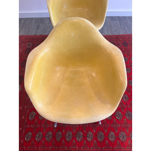 A Pair of Eames for Herman Miller Mid Century Lemon Yellow Fiberglass Shell Chair MCM For Sale - Image 16 of 18