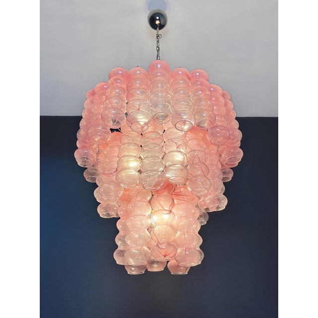 Large Pink Murano Glass 3-Tier Tube Chandelier, 1990s For Sale - Image 18 of 18