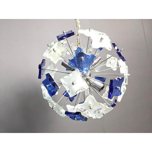 Glass Vintage Hammered Glass Sputnik Chandelier, 1970s For Sale - Image 7 of 13