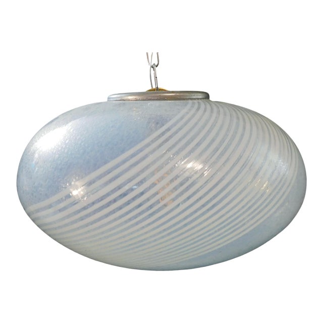 1960s Frosted Bollicine Murano Glass Pendant For Sale