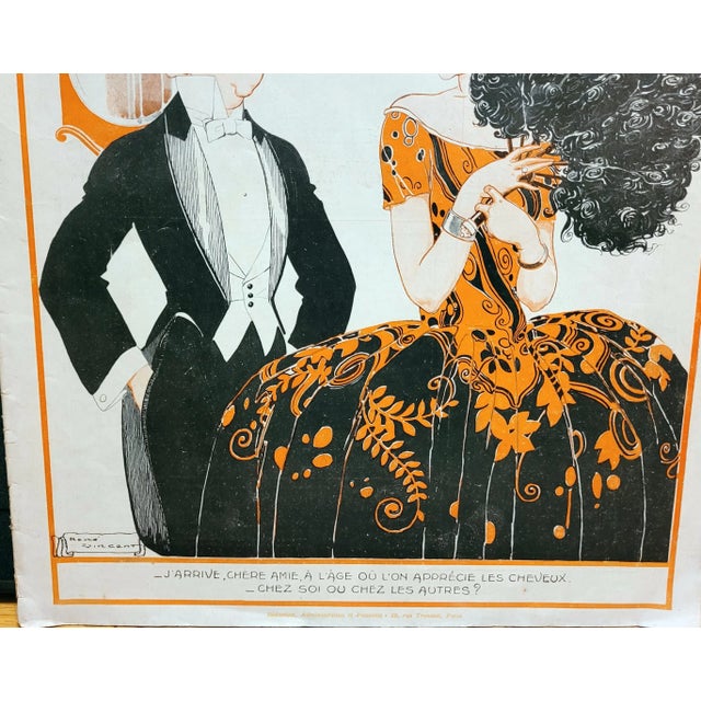 Art Deco René Vincent, 1920 "Chez Soi Ou Chez Les Autres?" La Vie Parisienne Cover Print For Sale - Image 3 of 3