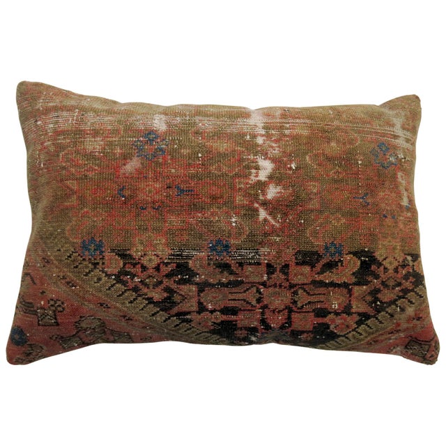 Pillow made from antique Persian Malayer rug with cotton back. 16'' x 23''
