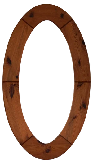Large Swedish Oval Wall Mirror in Pine from Glasmäster Markaryd, 1960s