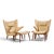 Hans Wegner for AP Stolen AP19 Mid Century Papa Bear Chair and Ottoman - Pair Each chair measures: 35.25 wide x 35 deep x...