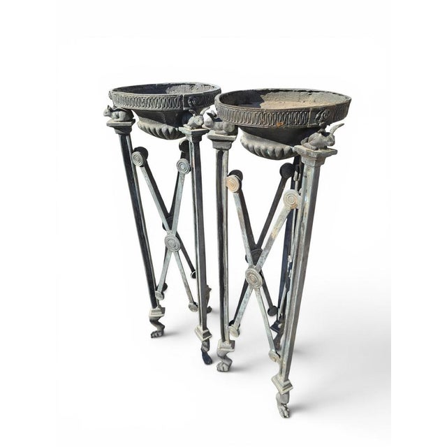 Greco-Roman Style Bronze Pedestals, Naples, 1950s, Set of 2 For Sale - Image 6 of 10