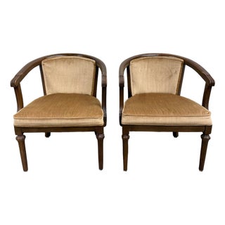 Vintage Shelby Williams Barrel Back Lounge Chairs Tub Chairs Armchairs - Pair For Sale