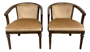 Vintage Shelby Williams Barrel Back Lounge Chairs Tub Chairs Armchairs - Pair