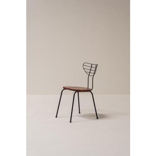 Black Radar Dining Chairs by Willy Van Der Meeren for Imexcotra, 1950, Set of 6 For Sale - Image 8 of 13