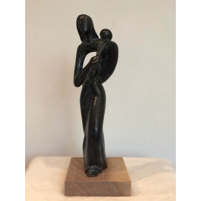 Black Early 20th Century Sculpture of Woman and Child For Sale - Image 8 of 12