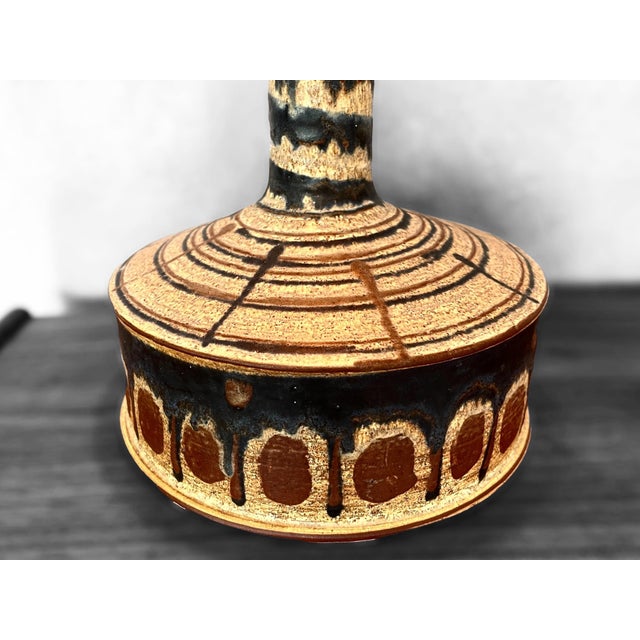 Mid 20th Century Glazed Stoneware Table Lamp by Jette Hellerøe for Axella, 1960s For Sale - Image 5 of 9