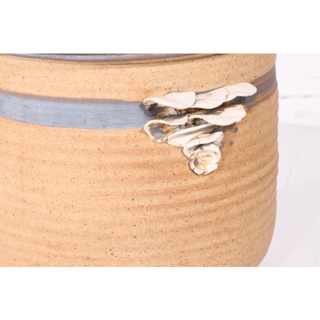 1970's Studio Made Art Pottery Stoneware Planter With Fungus Growth Decoration For Sale - Image 13 of 15