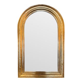French Louis Philippe Gold Leaf Arched Mirror For Sale