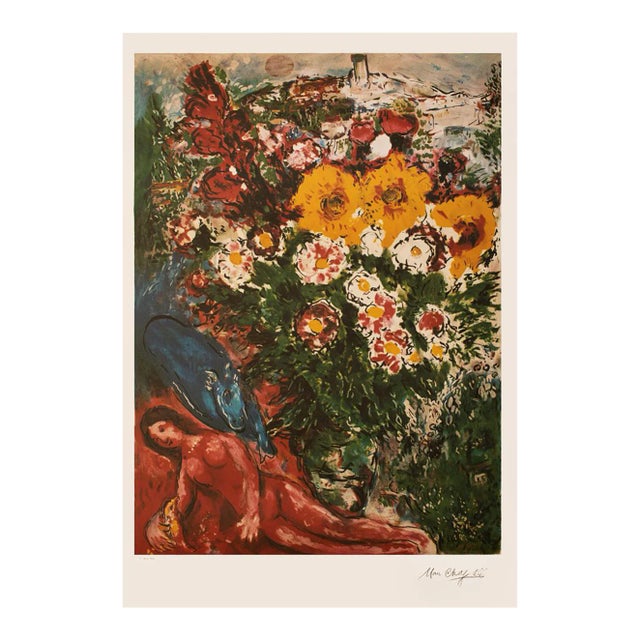 XL 1999 After Chagall "The Worries", Limited Edition Numbered Poster, C. O. A. For Sale