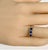 Metal Exquisite Vintage Platinum Ring Emerald-Cut Diamonds Princess-Cut Sapphires, Size 5.5 For Sale - Image 7 of 8