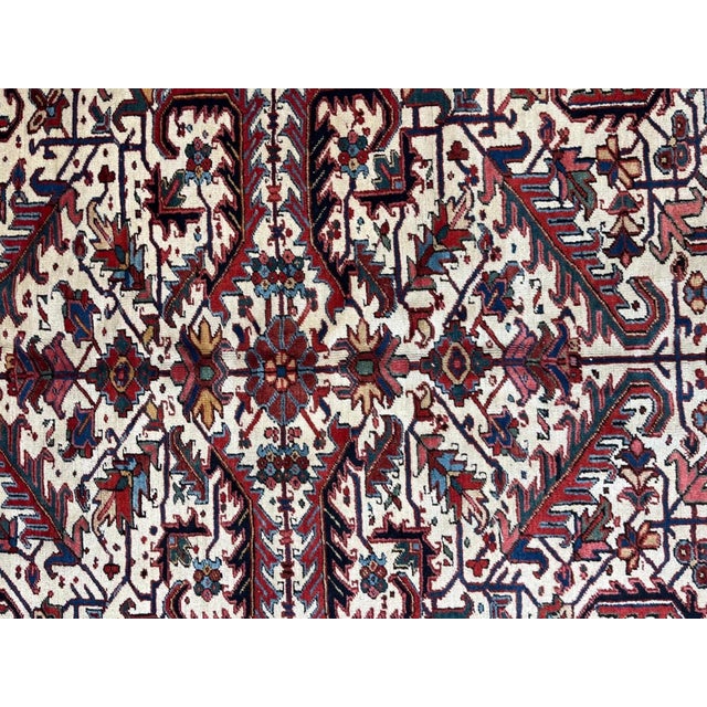 Wool pile genuine hand made antique Persian Heriz-