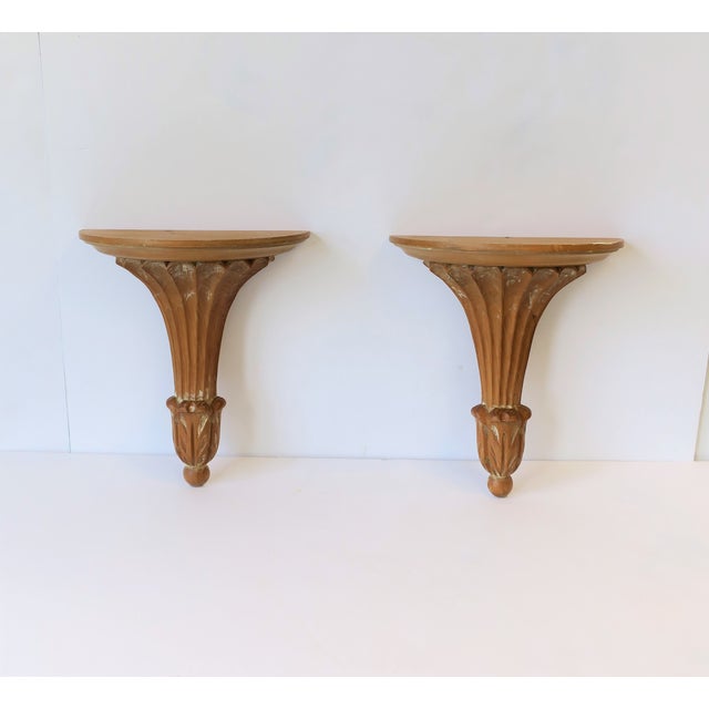 Italian Wood Wall Shelf Brackets Chairish