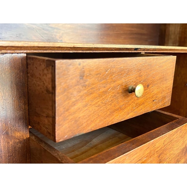Wood 19th Century Empire Drop-Front Oak Secretary Desk or Abattant, Chest France For Sale - Image 7 of 18