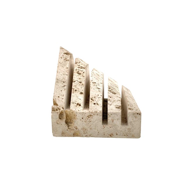 Travertine Desk Organizer by Enzo Mari for Fratelli Mannelli, Italy, 1970s For Sale - Image 15 of 18