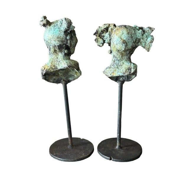 Early 19th Century Heavy Figurative Bronze Sculpture in the Style of Javier Marin, a Pair For Sale - Image 4 of 7