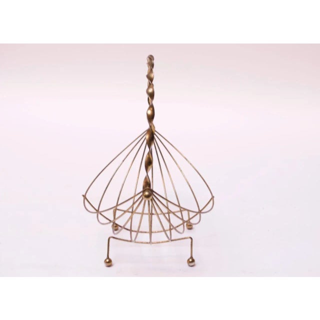 Mid-Century Modern Mid-Century Modern Brass Decorative Basket For Sale - Image 3 of 13