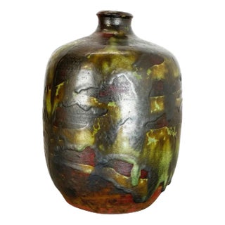 XXL German Ceramic Studio Pottery Vase from Gerhard Liebenthron, 1960s For Sale
