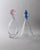 Vintage Clear Glass Decanters with Pink and Blue Stoppers, 1980s, Set of 2 For Sale - Image 11 of 11