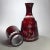 1950s Vintage Bohemian Ruby to Clear Cut Glass Bedside Water Crafe and Drinking Glass Set- 2 Pieces For Sale - Image 5 of 7