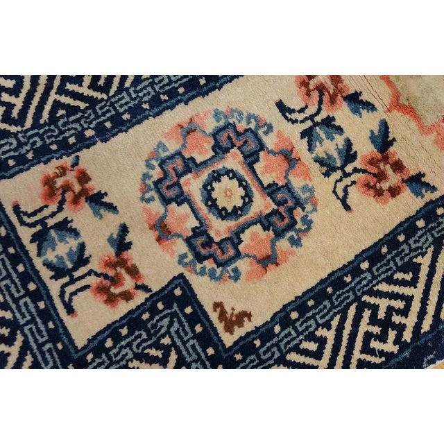 Chinese Rare and Collectable Trapping Classic Ivory and Blue Color Antique Chinese Horse Cover For Sale - Image 3 of 4