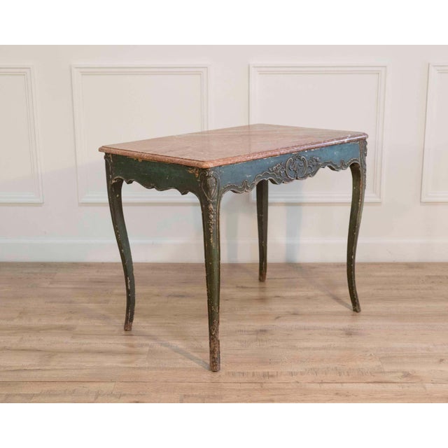 Regency Period Painted Game Table with Marble Top, Early 19th Century For Sale In Atlanta - Image 6 of 9