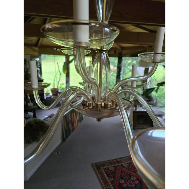 Vintage Mid Century Modern Murano Style Nos Chandelier For Sale - Image 9 of 10